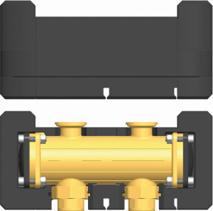 PAW Hydr Weiche DN 32 bis 2600 l/h, gebr&uuml;ckt F 11/2" x 2" AG/11/4" IG EPP