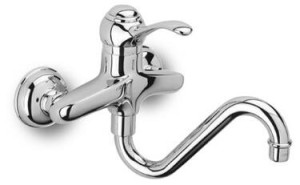 Herzbach Sp&uuml;ltisch Wandarmatur Epoca ohne Ablgrt chr