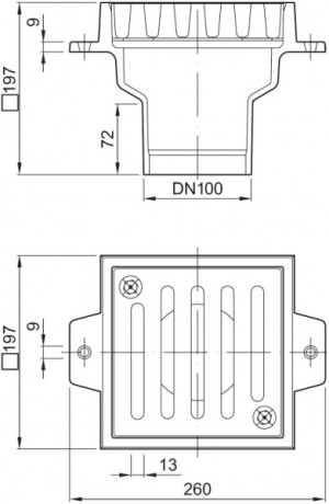 ACO Bodenablauf Klasse M 125, Rost verschraubt DN 150