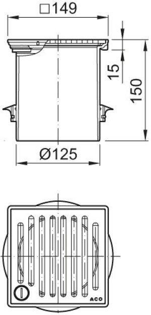 ACO Aufsatzst&uuml;ck MEKU K 3 verriegelbar Rutschhemm Kl C