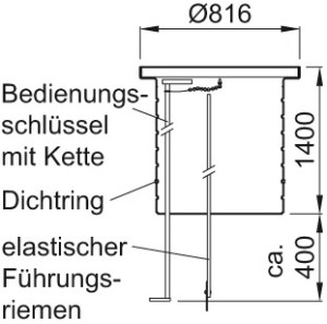 ACO Aufsatzst&uuml;ck Muli Max F A 15/B 125 Gesamth&ouml;he 2000 3000mm