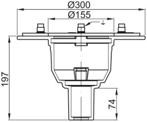 ACO Bodenablauf Passavant DN 50 GE m PDF wei&szlig; epoxiert
