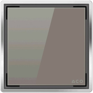 ACO Design Glasabdeckung Rahmen 130x130mm Unidekor grau