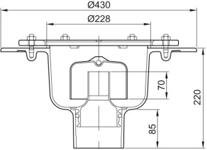 ACO Bodenablauf Wal Selecta DN 100 o GV m PDF wei&szlig; epoxiert