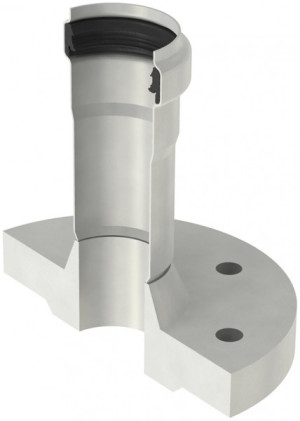 ACO Muffenanschlussst&uuml;ck PIPE ES 1.4404, mit Flansch DN 200x200