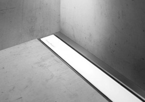 ESS Duschrinne Modulo Wall TAF Glas Wei&szlig; 80 cm