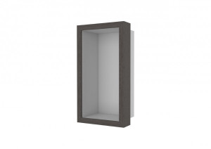 ESS Wandnische Box10 Edelstahl geb&uuml;rstet Holzrahmen Oak Wenge, 150x300x100