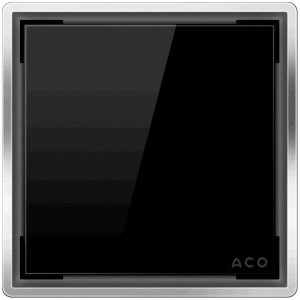 ACO Design Glasabdeckung Rahmen 130x130mm Unidekor schwarz
