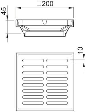 ACO Aufsatzrahmen Gusseisen, mit Rost, f&uuml;r DN 70 M 125
