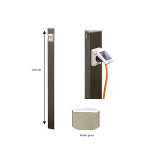 ewuaqua iWater Electropoint grau Gartenstele, Alu als Stromanschluss