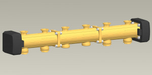 PAW Modulverteiler DN 20 3-fach F 1/2" x 1" AG/3/4" IG Iso Endkappen