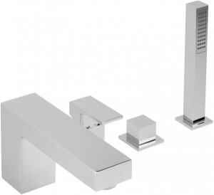 Herzbach 4L. Wannenbatterie Neo Castell mit Auslaufgarnitur chr