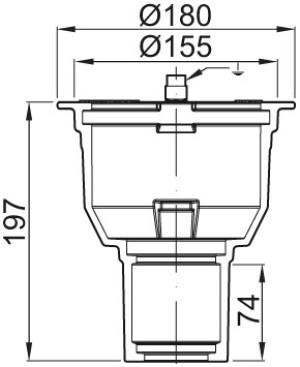 ACO Bodenablauf Passavant DN 70 GE mit Halterand wei&szlig; epoxiert