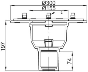 ACO Bodenablauf Passavant DN 70 GE m PDF wei&szlig; epoxiert