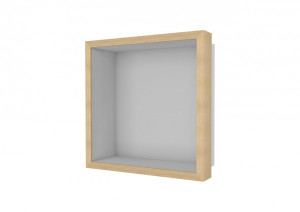 ESS Wandnische W-BOX Edelstahl geb&uuml;rstet Holzrahmen Oak Natural, 30x30x10 cm