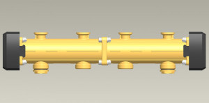 PAW Modulverteiler DN 20 2-fach F 1/2" x 1" AG/3/4" IG Iso Endkappen