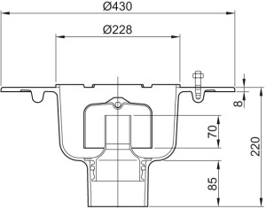 ACO Bodenablauf Wal Selecta DN 100 o GV m Klebeflansch wei&szlig; epoxiert