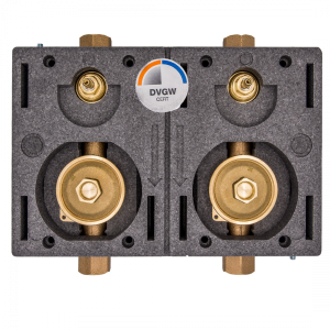 DELTAMESS Miniblock Duo Koax 2" 3/4" IG, Rotguss mit Spindelventil