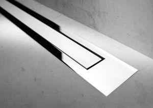 ESS Duschrinne Modulo TAF Design Z-4 Poliert, 80 cm, glass wei&szlig;