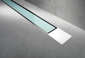 ESS Duschrinne Modulo TAF Design Z-2 Poliert, Glass Gr&uuml;n, 900