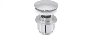 AS Design-Excentergarn. 1 1/4" edelmess. Druckverschlussstopfen gew&ouml;lbt rund