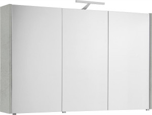 Spiegelschrank mit Beleuchtung Eiche grau Steindekor 3 T&uuml;ren 1200x750x188mm