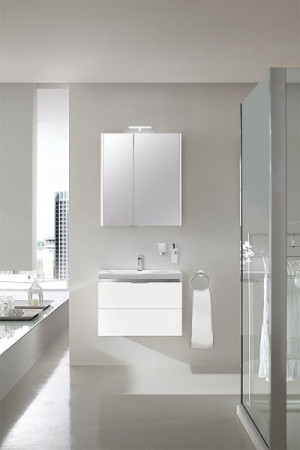 Badm&ouml;bel-Set EOLA wei&szlig; Hochglanz Breite700mm 2 Ausz&uuml;ge