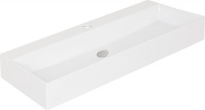 Waschtisch Elayla mit Hahnloch aus Keramik, wei&szlig;, 1020x130x450mm