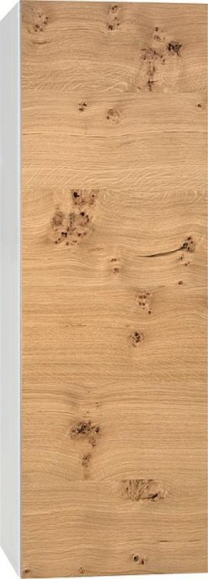 Hochschrank ELA mit Softclose Korpus wei&szlig; smt - Front Eiche Furnier hell 400x...