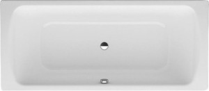 Badewanne Elunos, Mittelablauf BxHxT: 1700x750x450mm Stahl-Emaille 3,5mm, 225...