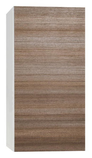 Hochschrank ELA mit Softclose Korpus wei&szlig; smt - Front Teak 400x800x350mm