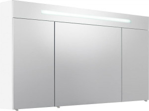Spiegelschrank m. bel. Blende wei&szlig; Hochglanz 3 T&uuml;ren 1200x740x160mm
