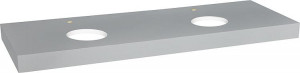 Konsole ELENG Schichtstoff grau matt, 2xWT-Ausschnitt, 2xHahnloch 1800x80x510mm