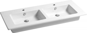 Doppelwaschtisch ELIKIA 1210x510mm, ausKeramik, wei&szlig; mit Hahnloch