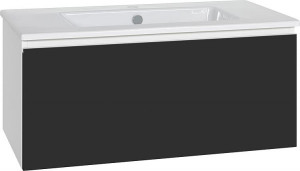WTU + Keramik-WT Serie ELA Korpus wei&szlig; smt - Front schwarz sgl 910x420x510mm