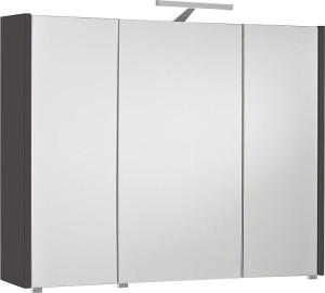 Spiegelschrank mit Beleuchtung antrazitmatt, 3 T&uuml;ren 950x750x188mm