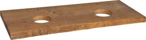 Konsole ELENG Eiche massiv, Waldkante m. 2x Aussparung WT + Hahnloch, 1800x80...