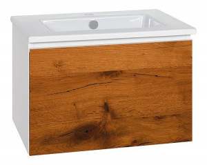 WTU + Keramik-WT Serie ELA Korpus wei&szlig; smt - Front Eiche Furnier dunkel 610x4...