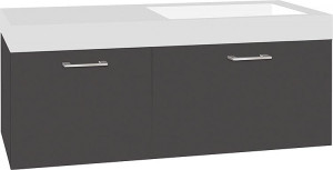 WTU+Mineralguss-WT EMPI anthrazit Hochglanz 2 Ausz&uuml;ge 1205x534x508mm