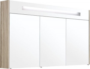 Spiegelschrank m. bel. Blende L&auml;rche hellbraun 3 T&uuml;ren 1200x750x188mm
