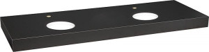 Konsole ELENG Schichtstoff schwarz matt, 2xWT-Ausschnitt, 2xHahnloch 1800x80x...