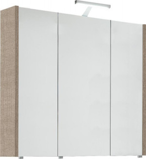 Spiegelschrank mit Beleuchtung Tranche ecru 3 T&uuml;ren 850x750x188mm