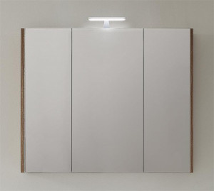 Spiegelschrank mit Beleuchtung Tranche braun 3 T&uuml;ren 950x750x188mm