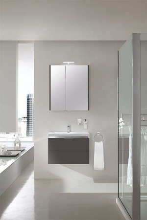 Badm&ouml;bel-Set EOLA anthrazit Hochglanz Breite 700mm 2 Ausz&uuml;ge