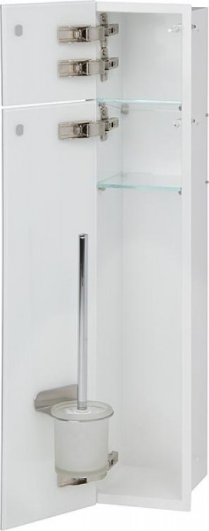 WC-Wandcontainer, innen wei&szlig;, 2 wei&szlig;en Glast&uuml;ren,1 Leerfach BxH:180x825mm, An...