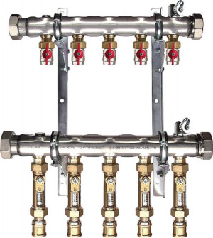 Soleverteiler 2 f&uuml;r 5 Solekreise + Tacosettern im R&uuml;cklauf Baul&auml;nge 440 mm