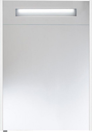 Spiegelschrank m. bel. Blende wei&szlig; matt1 T&uuml;re 600x750x188mm