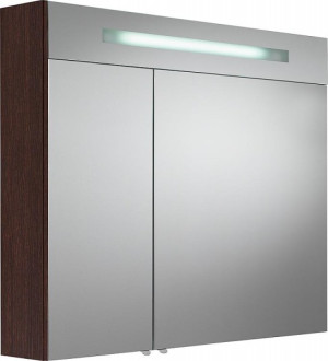 Spiegelschrank m. bel. Blende Eiche dunkel 2 T&uuml;ren 900x740x160mm
