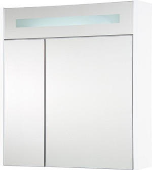 Spiegelschrank m. bel. Blende wei&szlig; matt, 2 T&uuml;ren 700x750x188mm