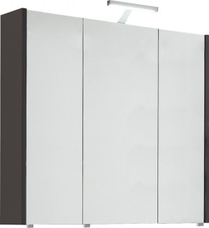 Spiegelschrank mit Beleuchtung anthrazit matt 3 T&uuml;ren 850x750x188mm